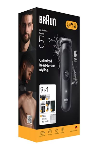 Braun Series 5 AIO5540 - All-in-One Trimmer for Beard, Hair & Body - Black