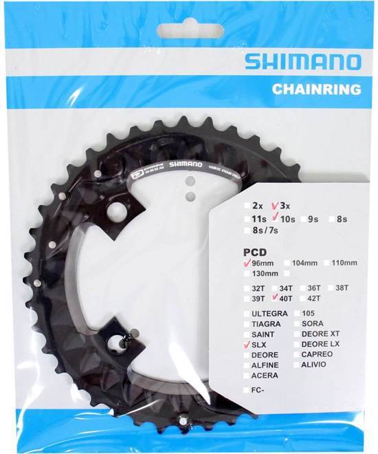 - Shimano kettingblad SLX FCM7000 40TAN 11S 96 mm zwart