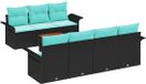 vidaXL Tuinbankenset 8 st 7-Aantal zitplaatsen Zwart en Turquoise