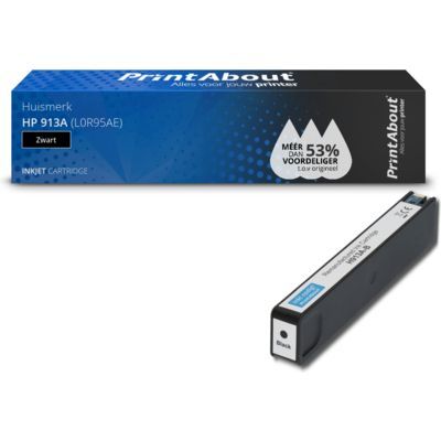 PrintAbout Huismerk 913A (L0R95AE) Zwart | Compatibel met HP