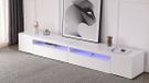 REDOM TV-meubel 240X35,5X38,5CM MDF, wit glanzend paneel, modern ontwerp, variabele LED-verlichting