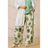 Zhenzi High Waist Gebloemde Broek Groen