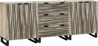 vidaXL Dressoir Set 3 stuks Wit 180 x 33 x 75 cm Massief Mango Hout