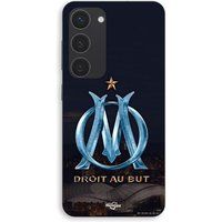 Maniacase Coque Pour Samsung Galaxy S23 OM logo bleu et dorée stade