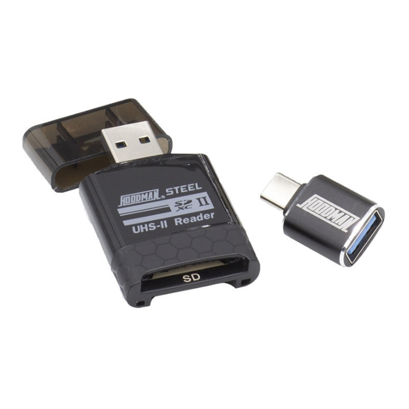 Hoodman Steel Superspeed SD/Micro SD UHS-II Enabled Card Reader