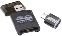 Hoodman Steel Superspeed SD/Micro SD UHS-II Enabled Card Reader