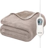 Auronic Elektrische Deken - 160 x 120 cm - 1 Persoons - Taupe - 3 Warmtestanden met Timer