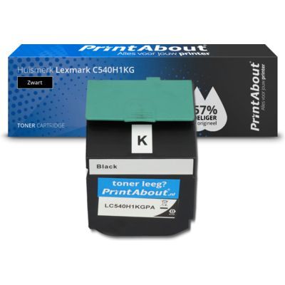 PrintAbout Huismerk Lexmark C540H1KG Toner Zwart | Compatibel