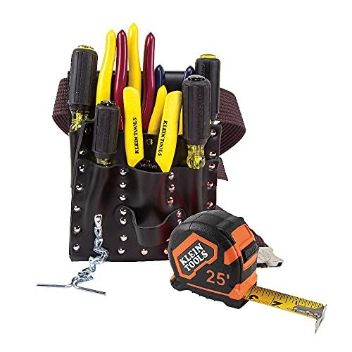Klein Tools 12-delige Elektricien Gereedschapsset - Schroevendraaiers, Tangen, Meetlint, Stripper, Gereedschapstas & Gereedschapsriem