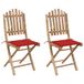 VidaXL 3064008 Tuinstoel Terras Gecapitonneerde zitting Bamboo Rood