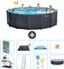 Intex Rond Graphite Gray Panel Zwembad - 478 x 124 cm - Inclusief Pomp - Ladder - Grondzeil - Afdekzeil - Solar Mat - Speelgoed - 9-delig