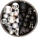 Kaemingk B.V. Décoration de Noël boules de Noël en plastique mélange de couleurs noir/argent 4-6-8 cm paquet de 68x pièces
