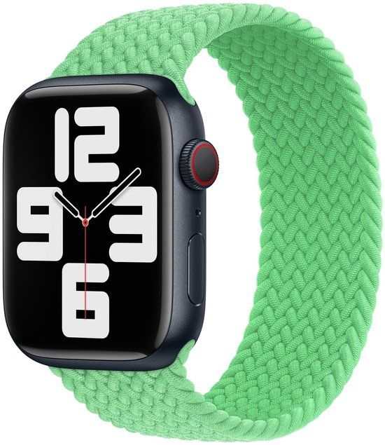 Apple Gevlochten solobandje voor de Apple Watch | 38/40/41/42 mm - Maat 5 - Bright Green
