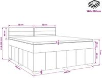vidaXL Boxspringbed met matras met hoofdeinde Zwart 140 x 190 cm Stof
