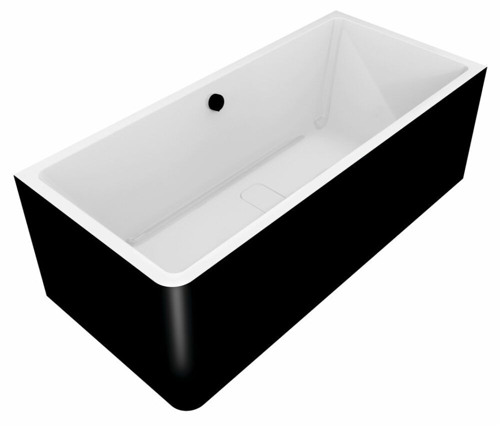 Polysan Monolith Hoekbad Rechts 185x85 Zwart - Wit