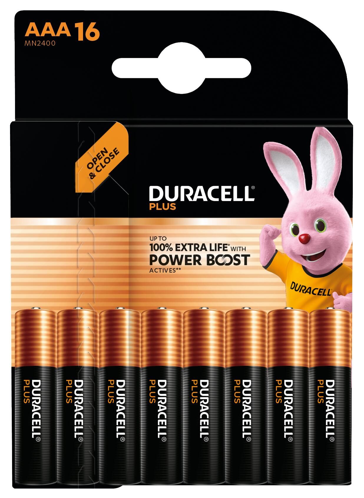 Duracell Plus AAA Alkaline Batterijen - 16 stuks