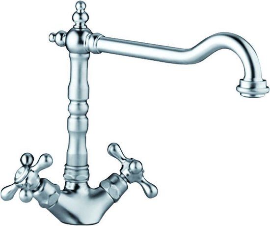 Doeco Keukenkraan Repro Inox-Look MK60I - Chroom - RVS - 17 cm uitloop - Modern