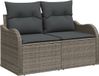 vidaXL Tuinbank - Set - 7-delig - Grijs - Polyrotan
