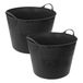 Excellent Houseware Flexibele wasmand - 2 stuks - Zwart - 40 liter