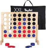 Toyfel Ace XXL Vier op een Rij Spel Natuur – Houten Speelgoed voor Kinderen & Familie – Binnenspeelgoed & Buitenspeelgoed – FSC Gecertificeerd – Educatief Strategiespel voor Kinderen & Familie