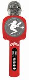 LEXIBOOK Wonderbaarlijke, draadloze microfoon met luidspreker en verlichting, Bluetooth, spraakwisselfunctie, lichteffecten, micro SD-poort, USB, zilver/rood, MIC260MILXB