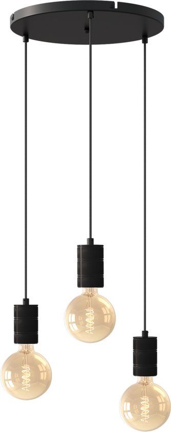 Calex Retro Hanglamp - Industrieel - Ø40cm - Zwart - 3x E27