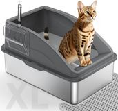 Benza Ibenzoa® Donkergrijs Plastic & RVS Open Kattenbak met Lade, 28L, 60x40x31 cm