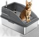 Benza Ibenzoa® Donkergrijs Plastic & RVS Open Kattenbak met Lade, 28L, 60x40x31 cm