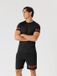 Björn Borg Sportshirt Heren Korte Mouw Zwart/Rood Gerecycled Polyester Maat XL
