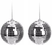 Merkloos / Sans marque Koopman International Disco kerstbal - 10x - zilver - D6 cm - glas/foam