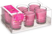 Arte regal bougies parfumées - 6x - parfum orchidées - rose - 8 heures de combustion - en verre - bougie parfumée