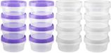 Sans marque Set de 16 Boîtes de conservation rondes avec couvercle - Hermétique et réutilisable - Pour sauces, soupes et snacks - 300ml
