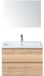 BES LED Vogue Badmeubelset 80 cm - Greeplijst in Kleur - Grey Oak - Keramische Wastafel Wit 1 Kraangat met Spiegel