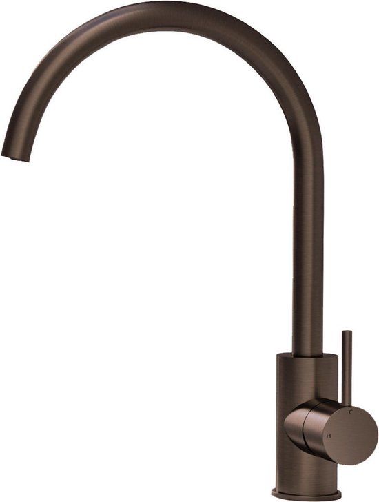 Hotbath Cobber Keukenmengkraan - Verouderd Messing - 36 cm Draaibare Uitloop