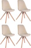 CLP Toulouse Set van 4 Stoelen - Velours crème natura
