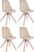CLP Toulouse Set van 4 Stoelen - Velours crème natura