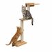 Omnideal GmbH & Co.KG Poteau griffoir mural de 107 cm avec 3 étagères en bambou - Arbre d'escalade pour chat en sisal - Poteau griffoir avec fixation murale