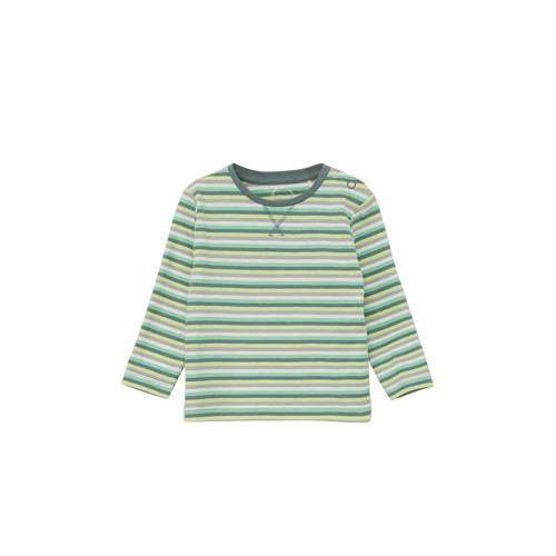 s.Oliver baby gestreepte longsleeve groen/blauw/wit
