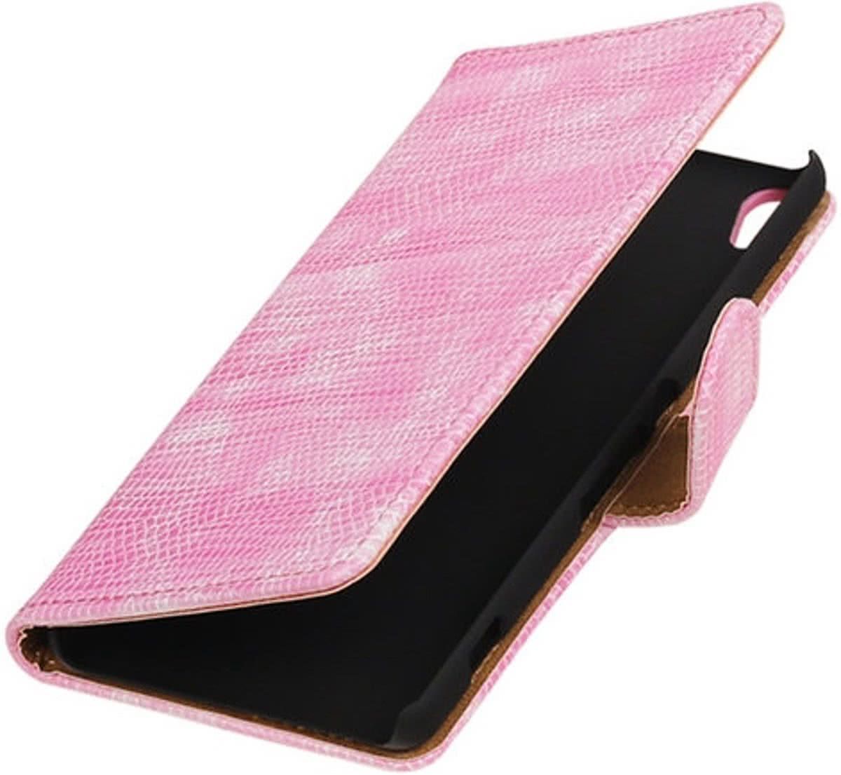 Best Cases Roze Mini Slang booktype wallet cover voor Sony Xperia XA