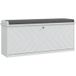 Homcom Banc à chaussures style graphique motif chevrons - coussin déhoussable inclus - blanc gris