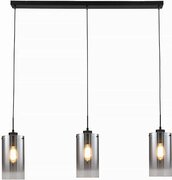 Freelight Ventotto Hanglamp 3 lichts zwart / smoke glas - Modern - -