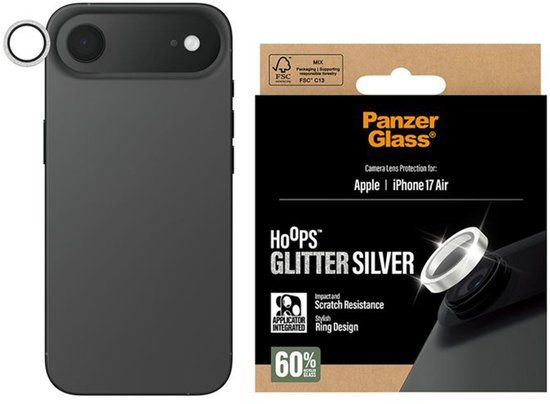 PanzerGlass Camera Protector Hoops Optic Rings Glitter Zilver voor Apple iPhone Air