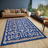 Hanse Home Assia Design tapijt, oosters - plat weefsel, oosters bloemenpatroon, antislip onderkant, klassiek hoogwaardig geweven voor woonkamer, slaapkamer, eetkamer, hal - blauw, 150 x 220 cm