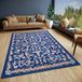 Hanse Home Assia Design tapijt, oosters - plat weefsel, oosters bloemenpatroon, antislip onderkant, klassiek hoogwaardig geweven voor woonkamer, slaapkamer, eetkamer, hal - blauw, 150 x 220 cm