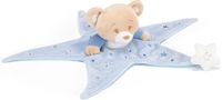 Trudi Knuffeldoekje Beer Doudou - Hoge kwaliteit pluche knuffel - Knuffelbeer voor jongens en meisjes - Bruin Blauw - 37x10x32 cm maat S