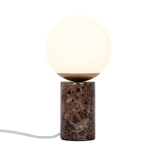 NORDLUX Lilly Marble Tafellamp - Ø15x28,5 cm - Bruin - Glas