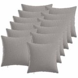 vidaXL - Kussensloop - 12 stuks - HEERLEN - Wolkgrijs - 50 x 50 cm - Katoensatijn
