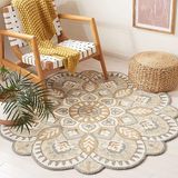 Safavieh Traditioneel tapijt voor woonkamer, eetkamer, slaapkamer - Novelty Collection, korte pool, ivoor en beige, 90 x 90 cm
