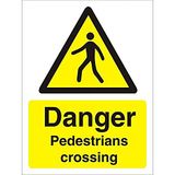 Seco Gevaar voetgangers kruisen met persoon pictogram teken, 300mm x 400mm - Zelfklevend Vinyl