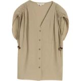 Tom Tailor - Blouse met V-hals - Maat 40 - Silver Olive